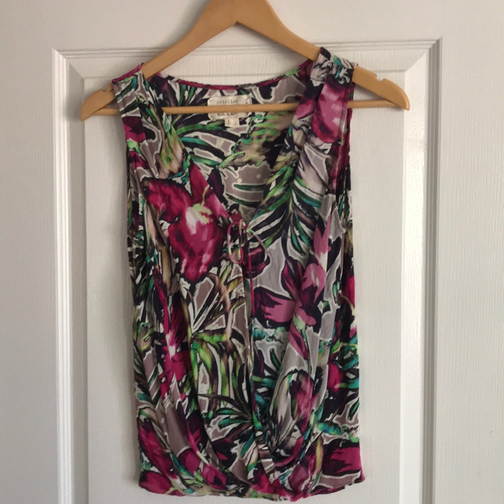 Beautiful faux wrap silk top